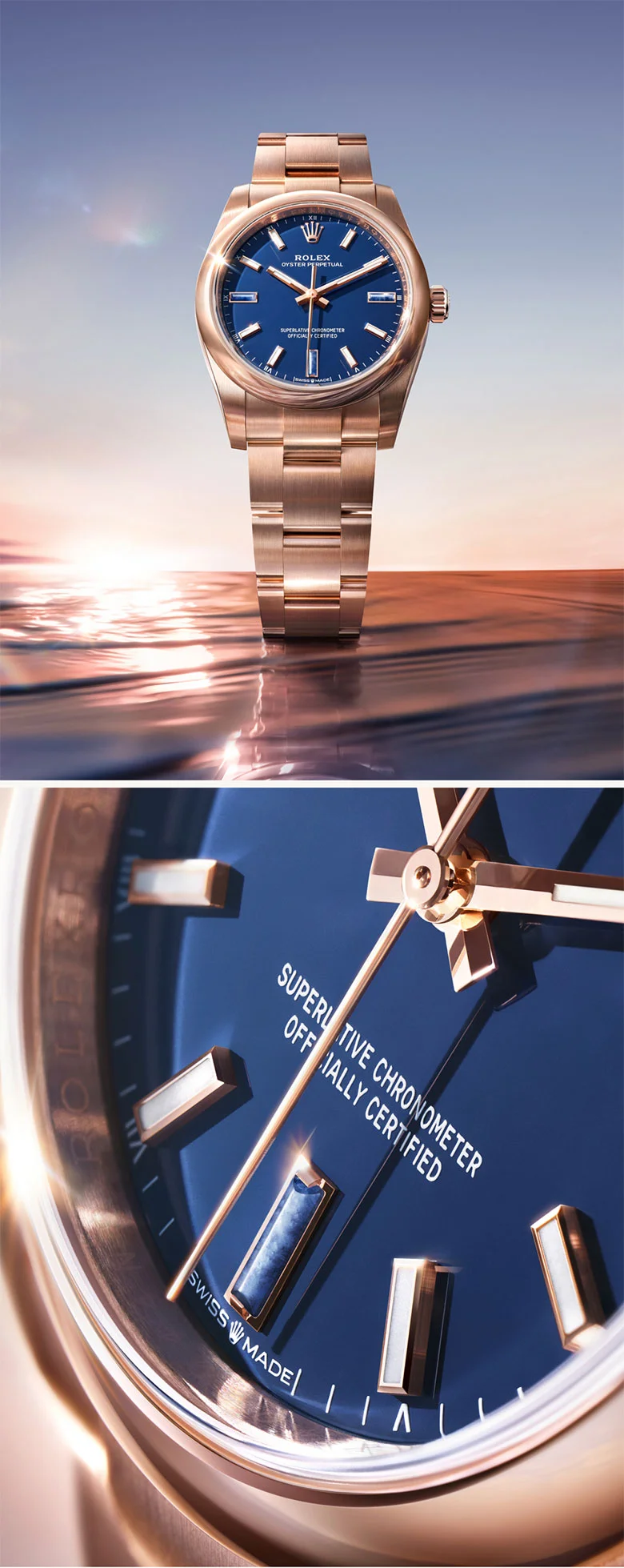 18 kt yellow gold and 18 kt Everose gold A unique shine