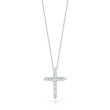 18K White Gold Tiny Treasures Diamond Cross Necklace
