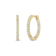 18K Yellow Gold Extra Small Inside Outside Diamond Hoop Earrings