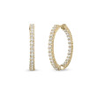 18K Yellow Gold Small Inside Outside Diamond Hoop Earrings