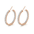 Norman Silverman Signature Diamond Hoop in Rose Gold