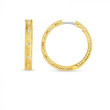 Yellow Gold Diamond Princess Hoop Earrings