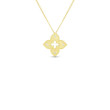 18 Karat Yellow Gold Diamond Venetian Princess Satin Flower Pendant Necklace