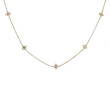 18K Yellow Gold Diamonds By The Inch 5 Station Flower Necklace