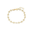 18K Yellow Gold Principessa Diamond & Flower Link Bracelet