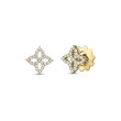 18K Yellow Gold Small Princess Flower Diamond Earrings