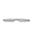 Classic Cable Bracelet in Sterling Silver with Blue Topaz and Diamonds, 5mm
