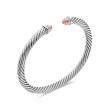Cable Classics Bracelet in Sterling Silver with Morganite and Pave Diamonds