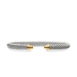 Cable Classics Bracelet in Sterling Silver with 14K Yellow Gold Domes