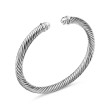 Cable Classics Bracelet in Sterling Silver with Pave Diamonds