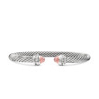 Cable Classics Bracelet in Sterling Silver with Morganite and Pave Diamonds