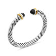Cable Classics Bracelet in Sterling Silver with Black Onyx and 14K Yellow Gold