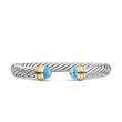 Cable Classics Bracelet in Sterling Silver with Blue Topaz and 14K Yellow Gold