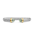 Cable Classics Bracelet in Sterling Silver with Prasiolite and 14K Yellow Gold