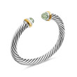 Cable Classics Bracelet in Sterling Silver with Prasiolite and 14K Yellow Gold