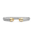 Cable Classics Bracelet in Sterling Silver with 14K Yellow Gold Domes