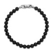 Spiritual Beads Bracelet in Sterling Silver with Black Onyx, 6mm