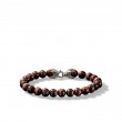 Spiritual Beads Bracelet in Sterling Silver with Red Tigers Eye, 8mm