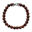 Spiritual Beads Bracelet in Sterling Silver with Red Tigers Eye, 8mm