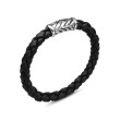 Chevron Bracelet in Black Rubber and Sterling Silver, 8mm