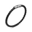 Chevron Woven Bracelet in Black Rubber and Sterling Silver, 6mm