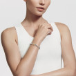 X Classic Cable Station Bracelet in Sterling Silver with 14K Yellow Gold, 7mm