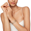 Crossover Three Row Cuff Bracelet in Sterling Silver with 18K Yellow Gold, 16mm