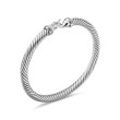 Buckle Classic Cable Bracelet in Sterling Silver with Diamonds, 5mm