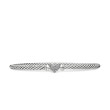 Cable Collectibles® Heart Bracelet in Sterling Silver with Pavé Diamonds, 3mm