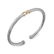 X Station Bracelet in Sterling Silver with 18K Yellow Gold