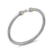 Buckle Classic Cable Bracelet in Sterling Silver with 18K Yellow Gold, 4mm