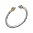 Renaissance Bracelet in Sterling Silver with Blue Topaz, Lapis and 14K Yellow Gold