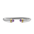 Cable Classics Bracelet in Sterling Silver with Amethyst and 14K Yellow Gold