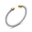 Cable Classics Bracelet in Sterling Silver with Citrine and 14K Yellow Gold
