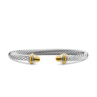 Cable Classics Bracelet in Sterling Silver with 14K Yellow Gold Domes