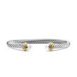 Cable Classics Bracelet in Sterling Silver with Pearls and 14K Yellow Gold