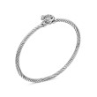 Infinity Bracelet in Sterling Silver with Pave Diamonds