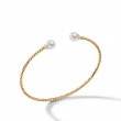 Solari Cablespira® Bracelet in 18K Yellow Gold with Pearls and Diamonds, 2.6mm