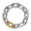 DY Madison® Chain Bracelet in Sterling Silver with 18K Yellow Gold