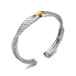 Cable Loop Bracelet in Sterling Silver with 18K Yellow Gold