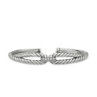 Cable Loop Bracelet in Sterling Silver with Pave Diamonds