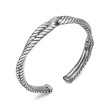 Cable Loop Bracelet in Sterling Silver with Pave Diamonds