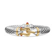 Buckle Bracelet in Sterling Silver with 18K Yellow Gold and Rhodolite Garnets