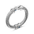 Buckle Bracelet in Sterling Silver with Pave Diamonds and Hampton Blue Topaz