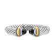 Cable Classics Color Bracelet in Sterling Silver with Black Onyx and 14K Yellow Gold