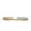Crossover Bracelet in Sterling Silver with 18K Yellow Gold
