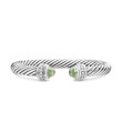 Cable Classics Bracelet in Sterling Silver with Prasiolte and Pave Diamonds