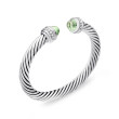 Cable Classics Bracelet in Sterling Silver with Prasiolte and Pave Diamonds