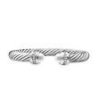 Cable Classics Bracelet in Sterling Silver with Pearls and Pave Diamonds