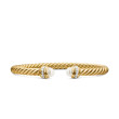 Cable Classics Bracelet in 18K Yellow Gold with Pearls and Pave Diamonds
